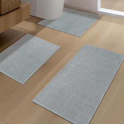 YIHOUSE Bathroom Rugs Thin Bath Mat Sets 2 Pieces Quick Dry,Beige