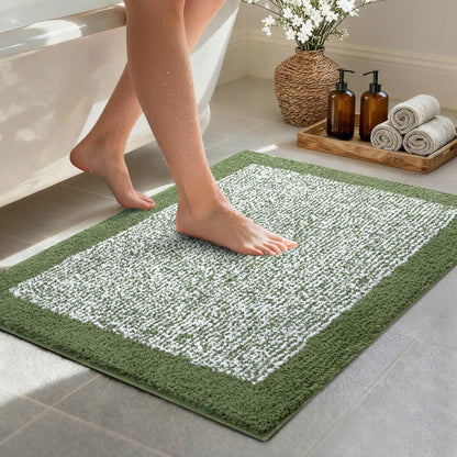 Long 2x4 Ft (48''x24'') Bathroom Rugs, Non Slip Washable Bath Mat Grey