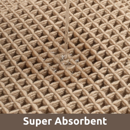 AMOAMI Waffle Bath Mat, Absorbent Bathroom Rugs Non Slip 24''x36'' Beige