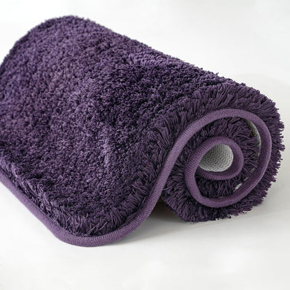 MIULEE Dark Purple Bathroom Rugs Soft Small Microfiber Bath Mat 16x24 Inch