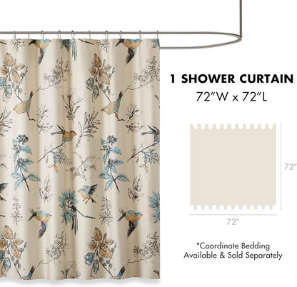 Madison Park Farmhouse Cotton Shower Curtain, 72"x72", Khaki