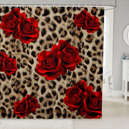 Leopard Print Shower Curtain Cheetah Safari Animal Bath Curtain Geometric Bathroom Shower Curtain Modern Abstract Pattern Bathroom Curtains Waterproof Cloth Fabric for Bathroom Decor 72" W x 72" L