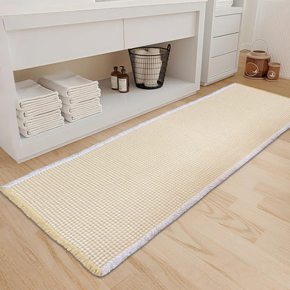 ZALL Tan Waffle Bath Mat,Super Absorbent Non Slip Bathroom Rug,Brown 18x30inch,Machine Washable Ultra Soft Floor Mats