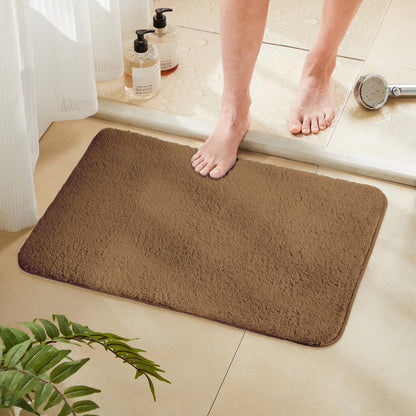 TECHMILLY Shaggy Bathroom Rugs Thick Non Slip Microfiber Mat Green 17"x24"