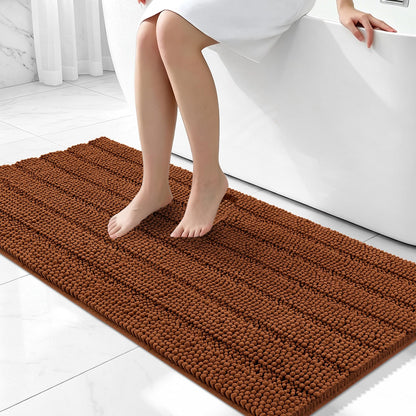 Bcoimo Bath Rug Mat,48x24 High Absorbent Latte Long Bathroom Runner Rugs