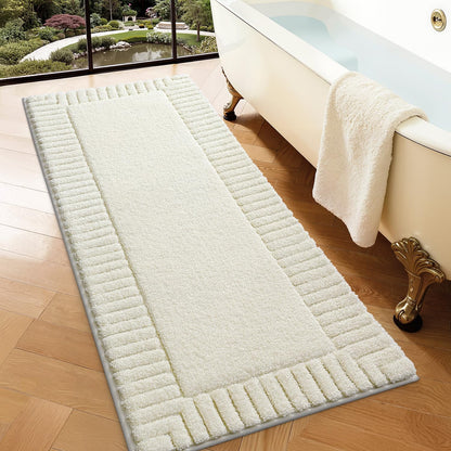 LUMI Soft Bathroom Rugs Absorbent, Non Slip Bath Mat 24x36, Beige