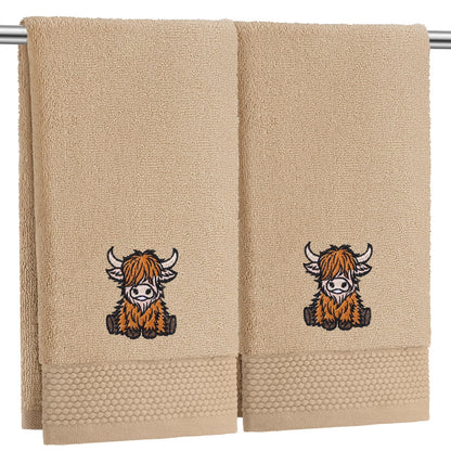 SmoothNovelty 2 Pcs Butterfly Hand Towels Purple Bathroom Decor 14x29 Inch