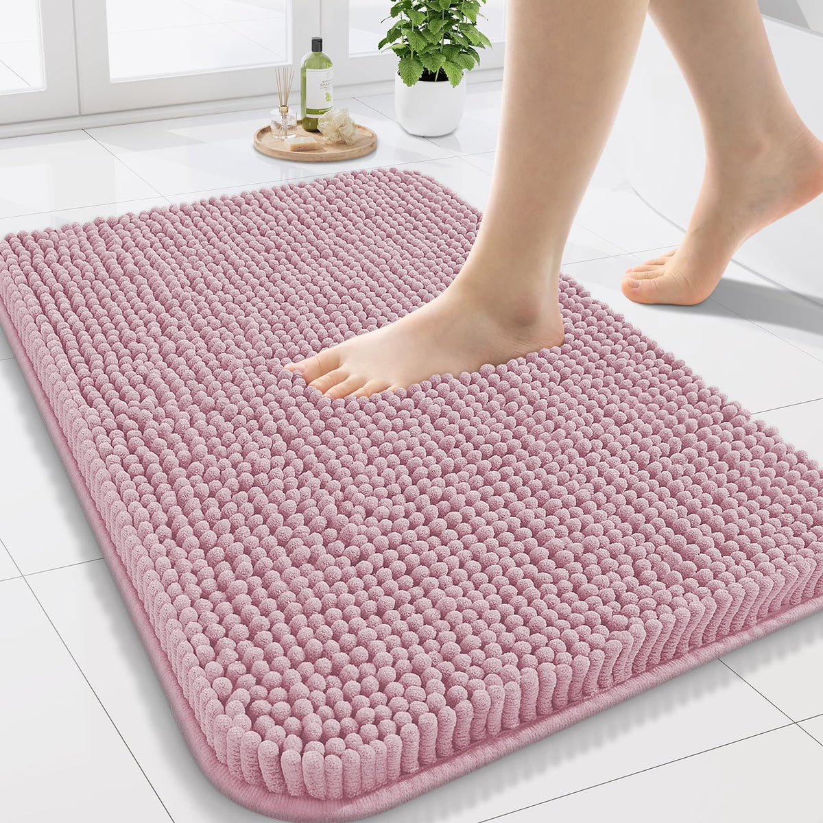 Arotive Bathroom Rugs 24x16, Soft Absorbent Shaggy Chenille Bath Rugs