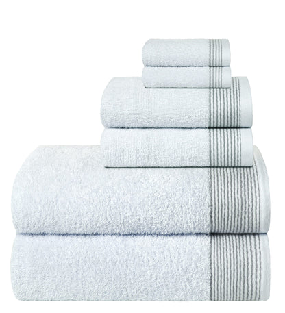 Belizzi Home 100% Cotton Ultra Soft 6 Pack Towel Set, Contains 2 Bath Towels 28x55 inchs, 2 Hand Towels 16x24 inchs & 2 Washcloths 12x12 inchs, Compact Lightweight & Highly Absorbant - Black