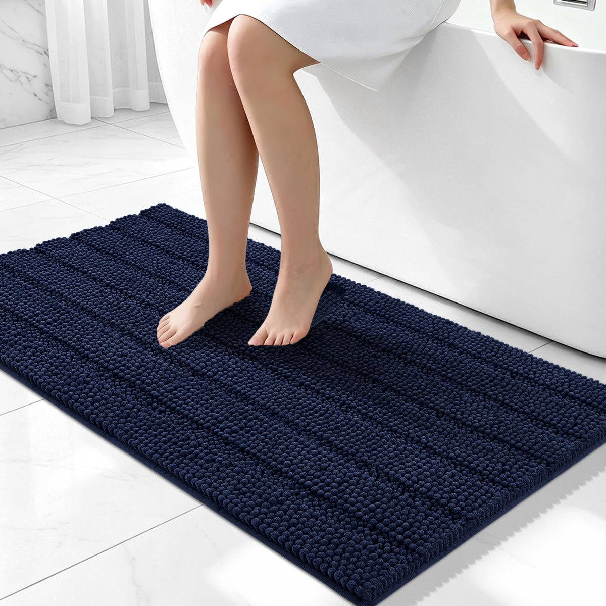 Bcoimo Bath Rug Mat,48x24 High Absorbent Latte Long Bathroom Runner Rugs