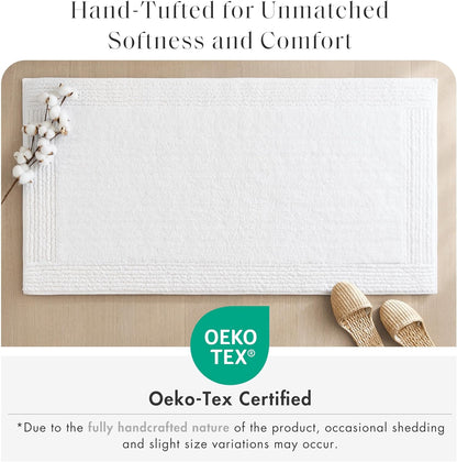 Madison Park Splendor Reversible 100% Cotton Bath Rug, 21 x 34, White
