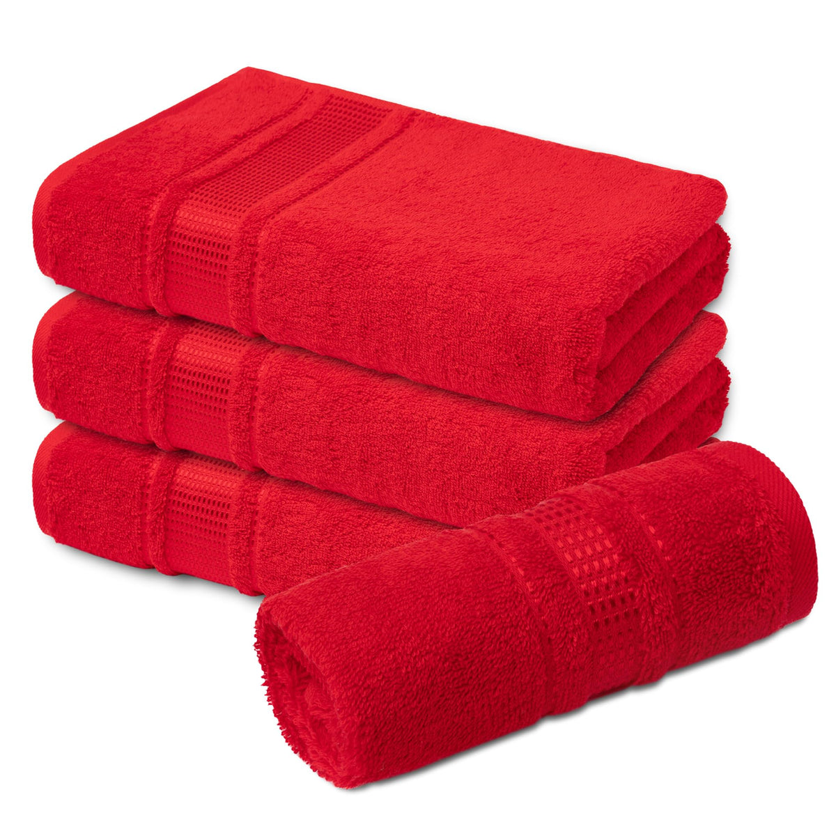 Melissa Linen Fingertip Towels 4 Pack, 100% Turkish Cotton, Small Hand Towels for Body and Face, 12 x 18 in, Soft and Absorbent, Quick Dry, Aqua Green (Light Teal/Seafoam)