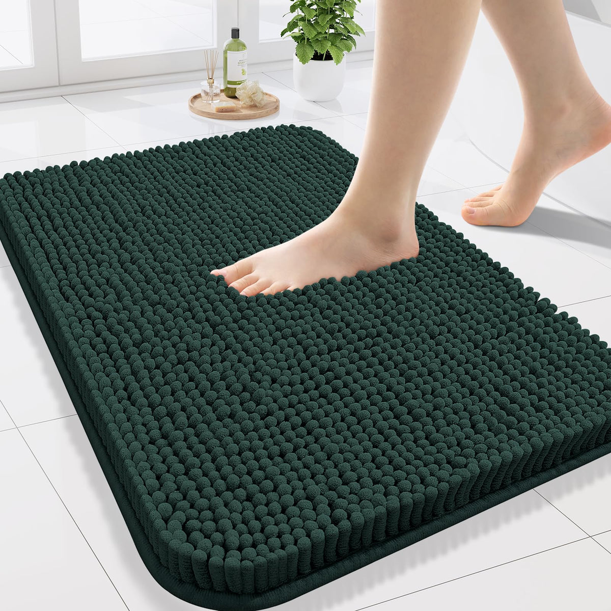 Arotive Bathroom Rugs 24x16, Soft Absorbent Shaggy Chenille Bath Rugs