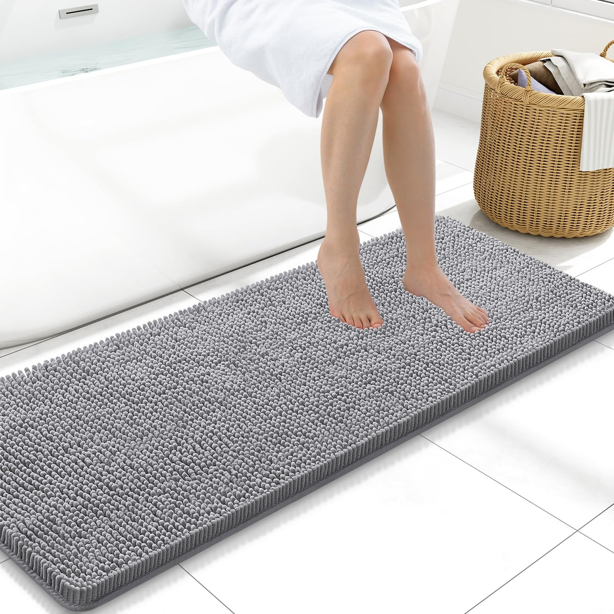 Arotive Bathroom Rugs 24x16, Soft Absorbent Shaggy Chenille Bath Rugs