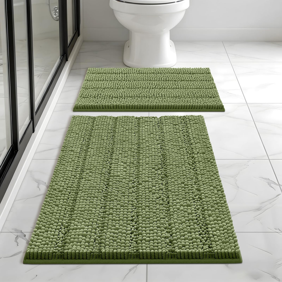 Bcoimo Bath Rug Mat,48x24 High Absorbent Latte Long Bathroom Runner Rugs