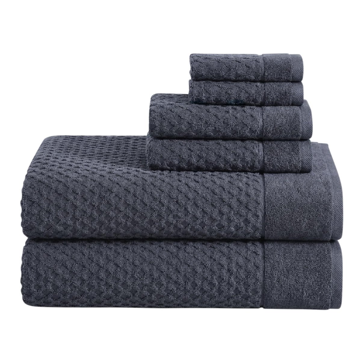 Great Bay Home Bath Towels - 100% Cotton 6 Piece Towel Set - Diamond Waffle Weave - Absorbent, Durable, Quick-Dry Towels for Bathroom (Copper)