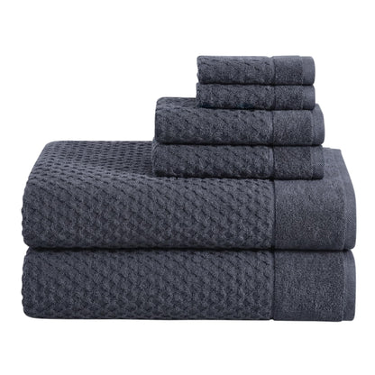 Great Bay Home Bath Towels - 100% Cotton 6 Piece Towel Set - Diamond Waffle Weave - Absorbent, Durable, Quick-Dry Towels for Bathroom (Copper)