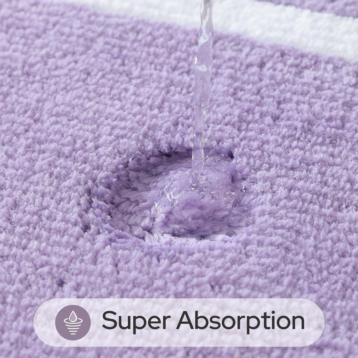 HOMEIDEAS Bathroom Rugs Sets 2 Piece Lavender 20" x 32" + 16" x 24"