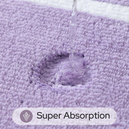 HOMEIDEAS Bathroom Rugs Sets 2 Piece Lavender 20" x 32" + 16" x 24"