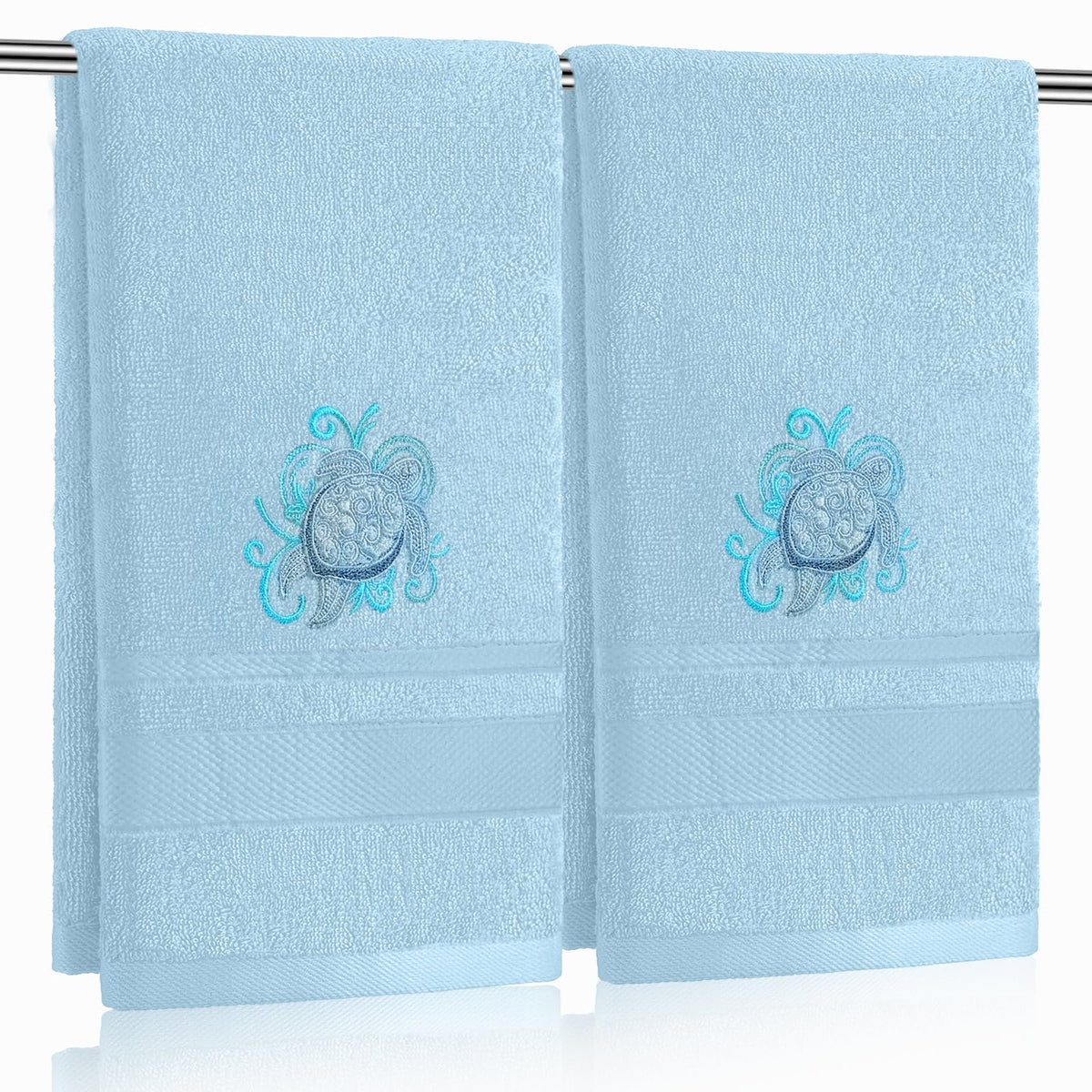 SmoothNovelty 2 Pcs Butterfly Hand Towels Purple Bathroom Decor 14x29 Inch