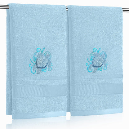 SmoothNovelty 2 Pcs Butterfly Hand Towels Purple Bathroom Decor 14x29 Inch
