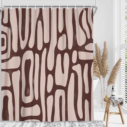 Bondjos Abstract Sage Green Shower Curtain,Boho Modern Geometric Line Art Decor,Abstract Minimalist Farmhouse Style Shower Curtain for Bathroom，Waterproof Polyester Fabric Bathroom Curtain,72x72 Inch