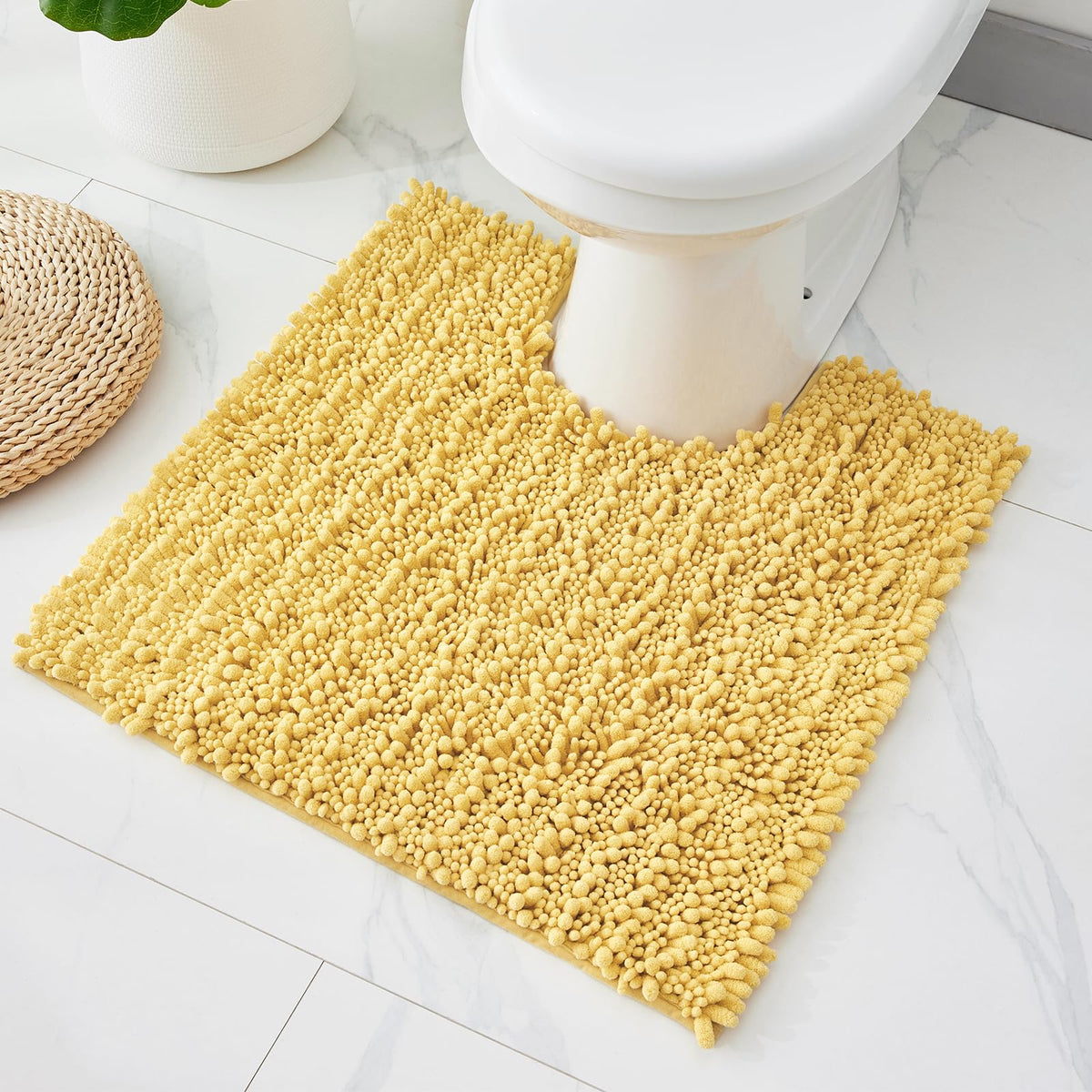ILANGO Bathroom Rugs Light Grey 44x24, Soft Absorbent Chenille Bath Rugs