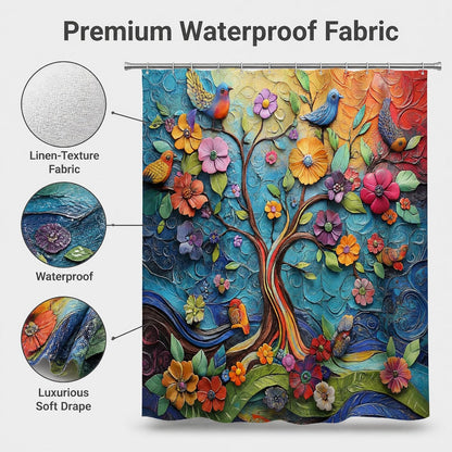 Boho Shower Curtain 72"x72" Water Repellent Polyester Fabric