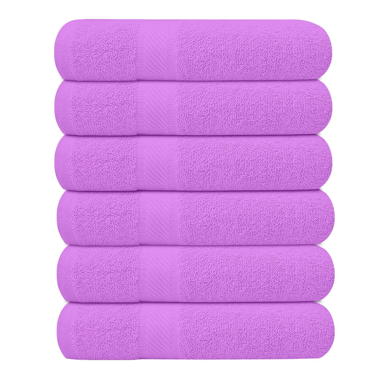 KAHAF COLLECTION 6 Pack Bath Towels Set (27 x 54 Inches) 100% Ring Spun Cotton, Lightweight, Quick Dry, Highly Absorbent Towels Multicolor, (27x54) Inches