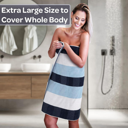 Lavish Home Bathroom Towels Set, Bathroom Accessories, Navy, Set of 6