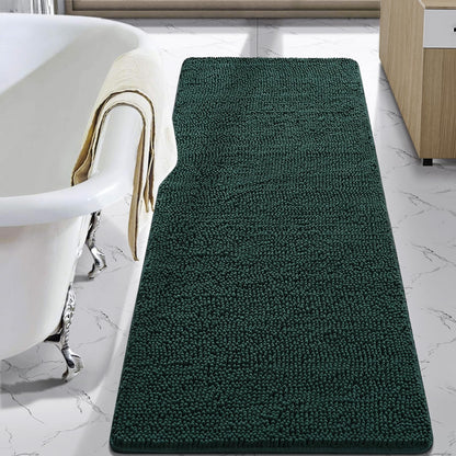 LOCHAS Luxury Bathroom Rug Shaggy Bath Mat 24 x 60 Inch, Gray
