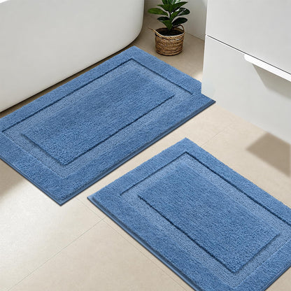 SHACOS Soft Microfiber Bathroom Rugs Set of 2 Pieces, White