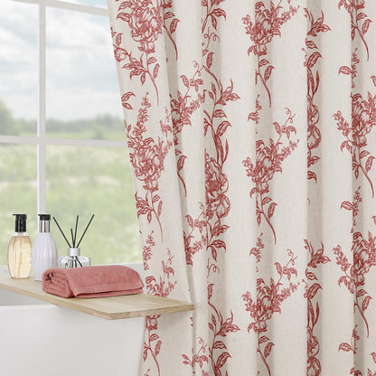 Sage Linen Farmhouse Shower Curtain, Boho Floral Bathroom 72x72