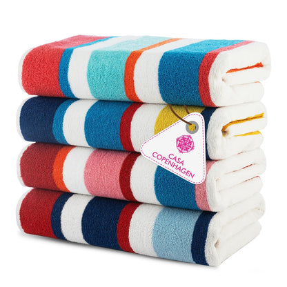 CASA COPENHAGEN Solitaire 6 Pieces Towel Set- Midnight Black, 600 GSM 2 Bath Towel 2 Hand Towel 2 Washcloth, Designed in Denmark Made of Soft Egyptian Cotton for Bathroom, Kitchen & Shower