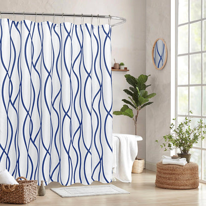 Fabric Modern Shower Curtain-Burgundy & White Shower Curtains for Bathroom