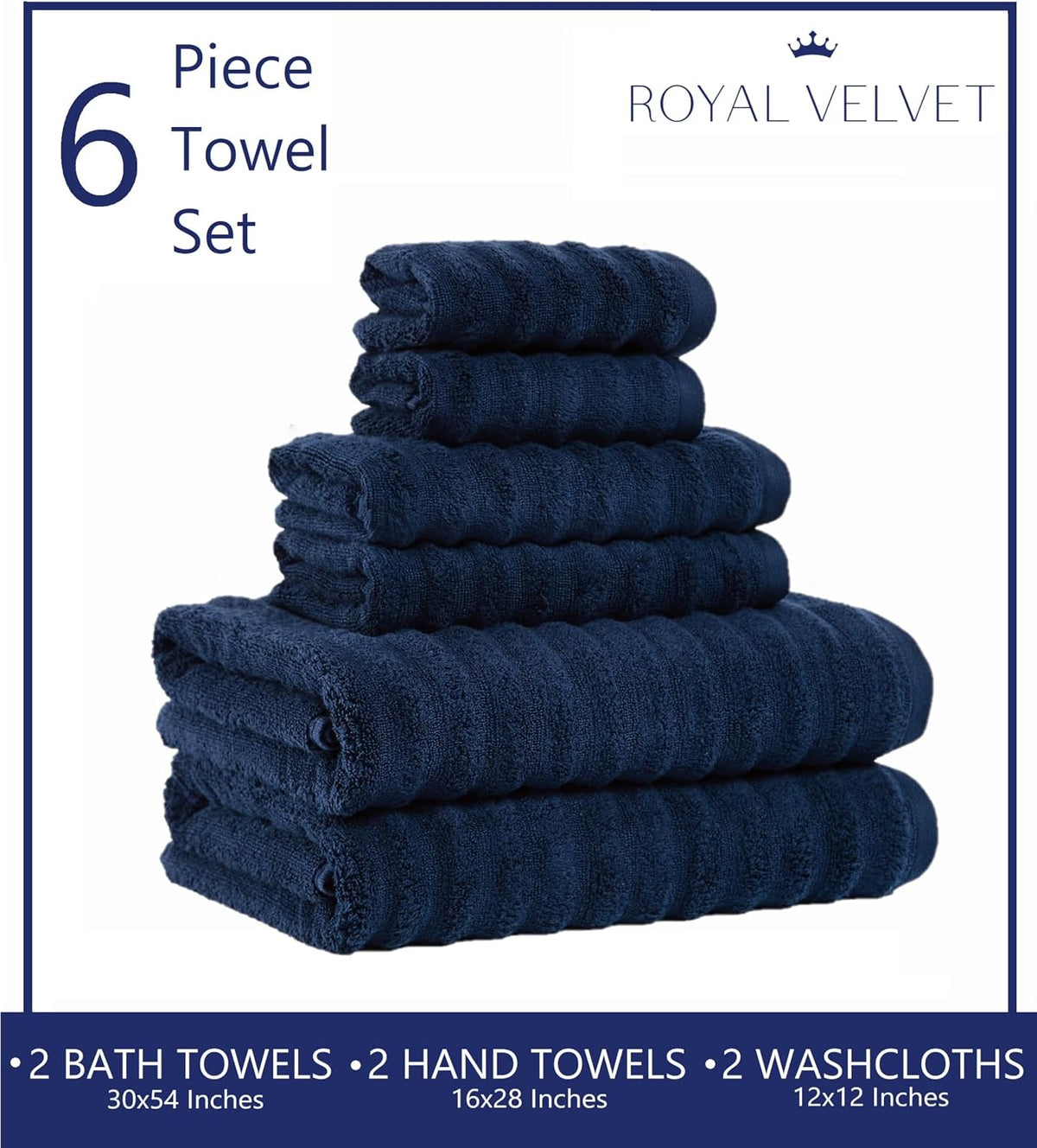 Textured Rust 6 Piece Towel Set, Solid Color Themed, Oeko-TEX Certified Confidence