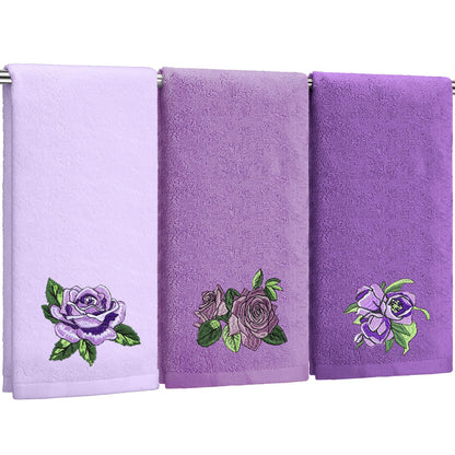 FuWeave 3 Pcs Eucalyptus Leaves Hand Towels for Bathroom Kitchen Decor