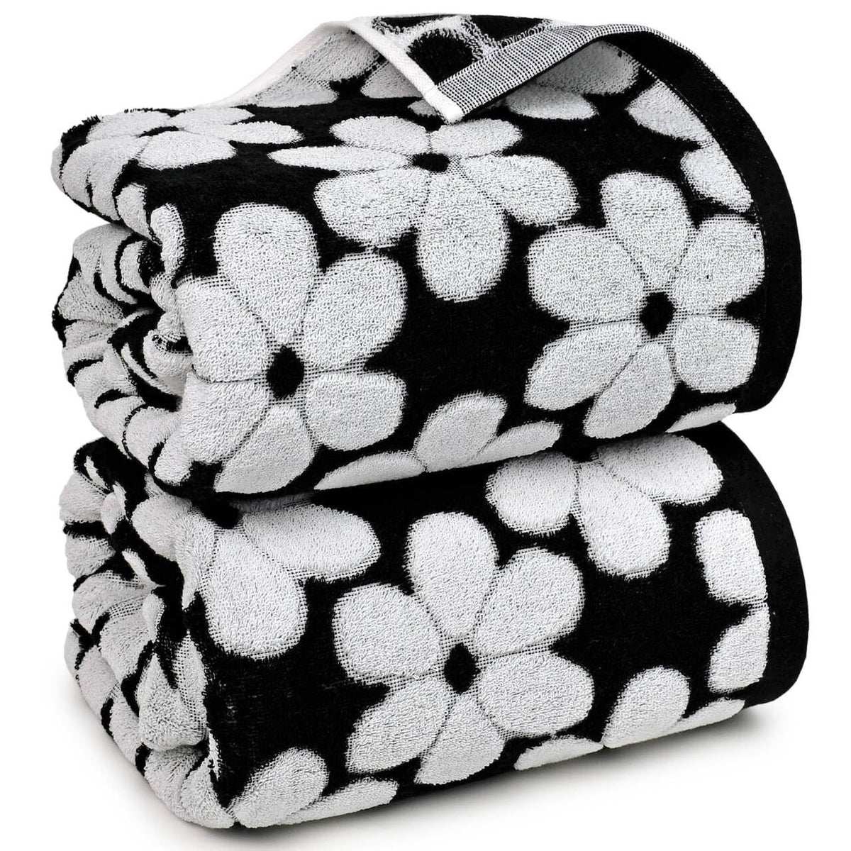 Pink Bath Towels Set of 2, Super Absorbent & Decorative 27.5x55 Inches