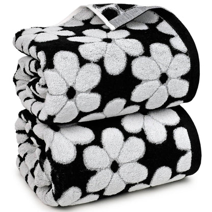 Pink Bath Towels Set of 2, Super Absorbent & Decorative 27.5x55 Inches