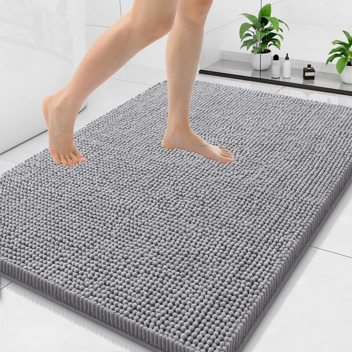 Arotive Bathroom Rugs 24x16, Soft Absorbent Shaggy Chenille Bath Rugs