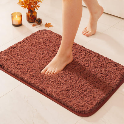 MIULEE Dark Purple Bathroom Rugs Soft Small Microfiber Bath Mat 16x24 Inch