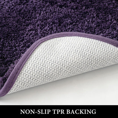 MIULEE Dark Purple Bathroom Rugs Soft Small Microfiber Bath Mat 16x24 Inch