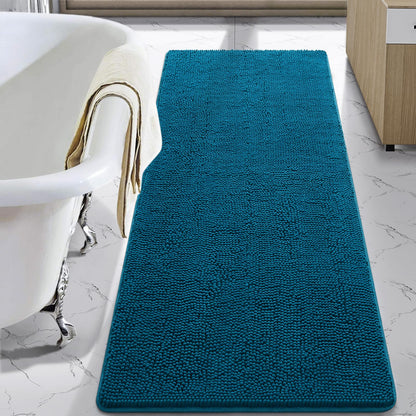 LOCHAS Luxury Bathroom Rug Shaggy Bath Mat 24 x 60 Inch, Gray