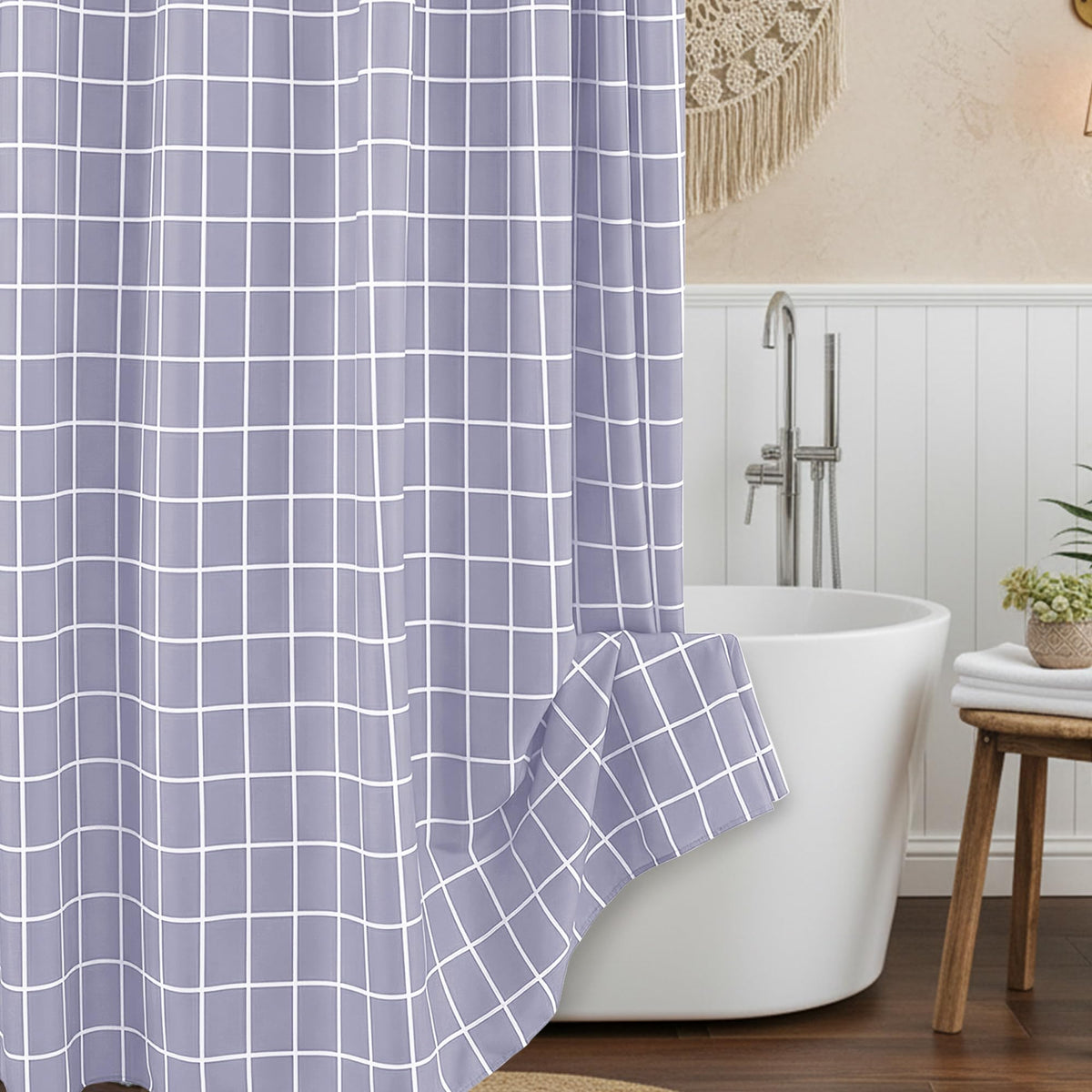 Fabric Shower Curtain-Black & White Farmhouse Shower Curtains for Bathroom