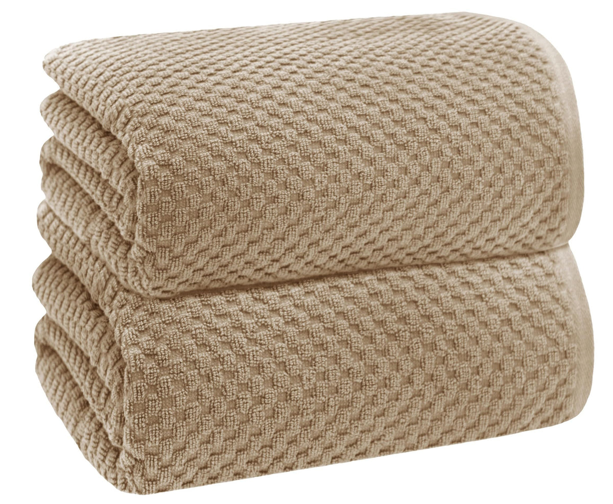 COTTON CRAFT Euro Spa Waffle Weave Bath Towels - Set of 4 Grey Towels