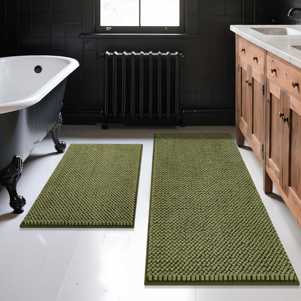 BSICPRO Bathroom Rugs Set 2 Piece, Light Blue, 20"x32" + 16"x24"