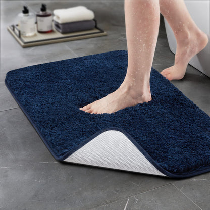TECHMILLY Shaggy Bathroom Rugs Thick Non Slip Microfiber Mat Green 17"x24"