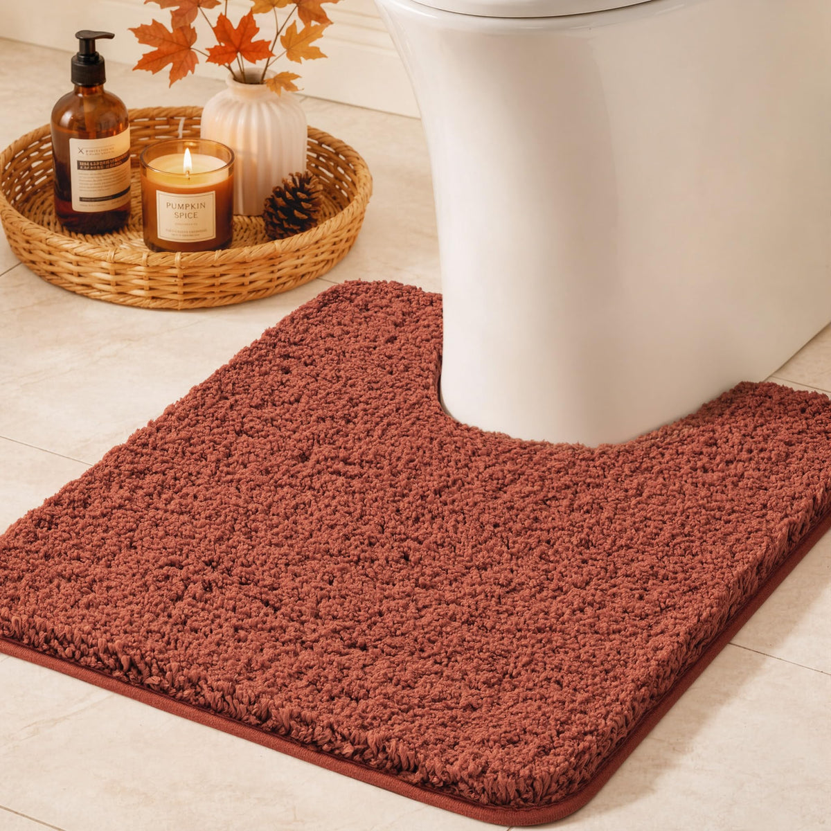 MIULEE Dark Purple Bathroom Rugs Soft Small Microfiber Bath Mat 16x24 Inch