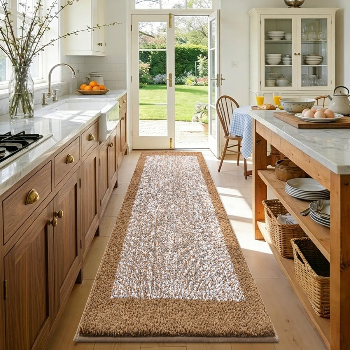 Long 2x4 Ft (48''x24'') Bathroom Rugs, Non Slip Washable Bath Mat Grey