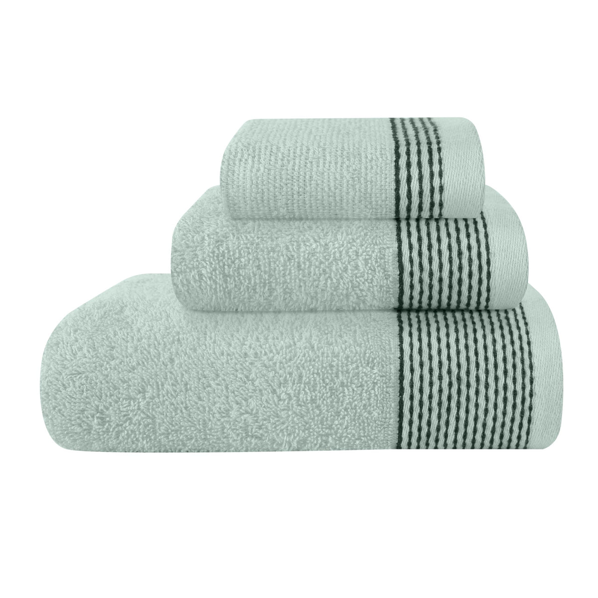 Belizzi Home 100% Cotton Ultra Soft 6 Pack Towel Set, Contains 2 Bath Towels 28x55 inchs, 2 Hand Towels 16x24 inchs & 2 Washcloths 12x12 inchs, Compact Lightweight & Highly Absorbant - Black
